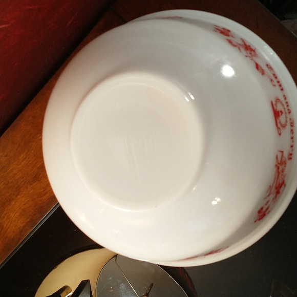 Antique - Rare - Hazel Atlas Tom-and-Jerry Punch Bowl and 5 Cups Set - Picture 5 of 11